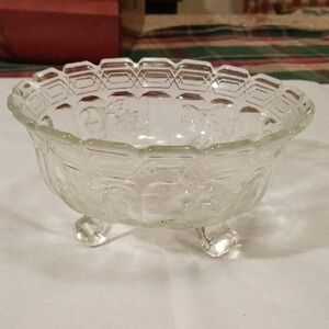 Reverse Clear Glass Footed Bowl